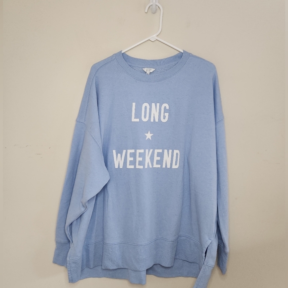 Crown & Ivy Women's Blue Long Weekend Cozy Sweatshirt Sz XL - Picture 9 of 9